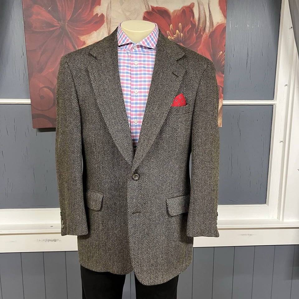 Abrigo deportivo vintage Nordstrom 👉Alterado👈 tweed para hombre 42R marrón verdoso Foto 2 de 4