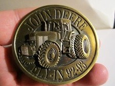 1992 JOHN DEERE FLY-IN BELT BUCKLE HEAVY SOLID BRASS - GW-16