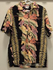 Vintage Hilo Hattie Hawaiian Aloha Button-Up Shirt Men  s Large Floral Colorful