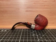 Savinelli Silver 614 Pipe Tobacco 烟斗 Cumberland Stem Silver Band Italy
