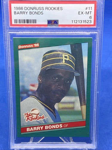 1986 DONRUSS ROOKIES #11 BARRY BONDS ROOKIE RC PSA 6