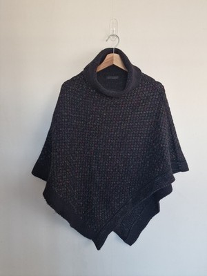 Steve Madden Strick Poncho Gr. M/L schwarz Grobstrick Rollkragen