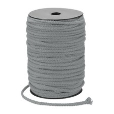 Makramee-Schnur 5mm x 295 Ft Handgemachte Naturbaumwollseil 8-Strang Dunkelgrau