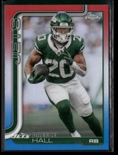 2025 Topps Chrome Breece Hall Red White Blue Refractor #238 Jets