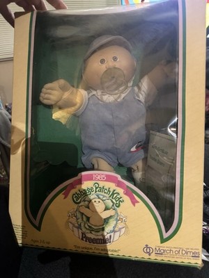 Vintage 1985 Cabbage Patch Kids Preemie Boy Doll ZO Factory Box And Papers