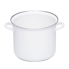 Riess Classic Weiss Hoher Topf mit Chromrand Ø22cm 6 Literl ohne Deckel