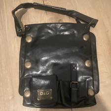 D&G Damen Umhängetasche Leder schwarz mit Ni...