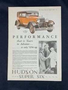 Magazine Ad - 1928 - Hudson Super Six