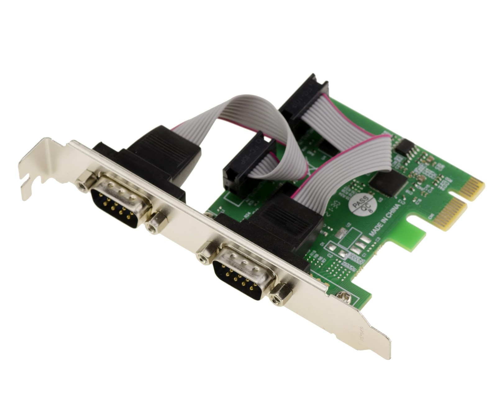 Carte PCIe RS232 ASIX à double port de communication haute vitesse 921 Kbps