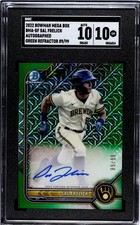 2022 Bowman - Mega Box Sal Frelick Green Refractor Auto 89/99 Flawless SGC 10