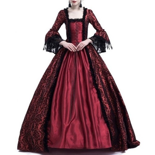 Gothic Elegance Womens Long Sleeve Retro Style Dress Ideal for Themed Events - Picture 9 of 24