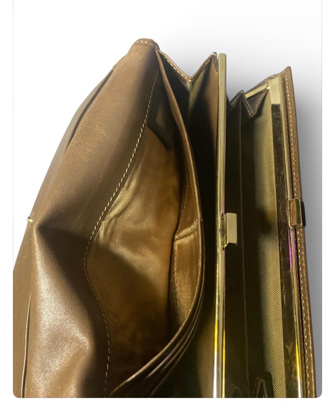 VINTAGE - FENDI Monogram Wallet - Canvas & Leather Brown With Kisslock thumbnail 8