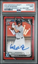 Caleb Bonemer 2024 Bowman Draft Autograph Red Refractor 2/5 PSA 9! White Sox