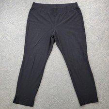 Eileen Fisher Pants Womens Large Black Ponte Ankle Pull On Stretch Work Office