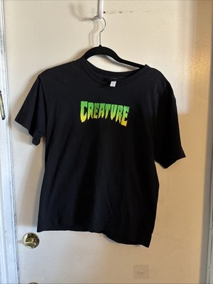 Vintage NHS Creature Skateboards Black Green Short Sleeve T-Shirt Boys Medium