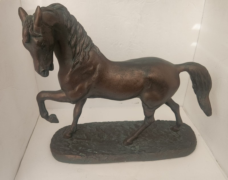 Vtg 1975 Austin Productions Inc Large Horse Statue Sculpture Bronze Over Plaster