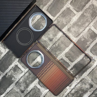 For Honor Magic V6 V5 Real Carbon Fiber Hinge Protect Cover Slim Magnetic Case