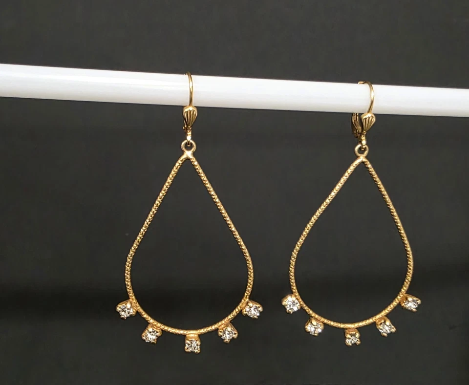 Серьги-кольца с кристаллами Catherine Popesco - Изображение 3 из 4