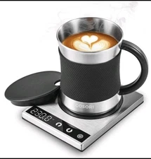 COSORI COFFEE MUG WARMER MUG HEATER OFFICE CHRISTMAS GIFTS - SILVER/BLACK
