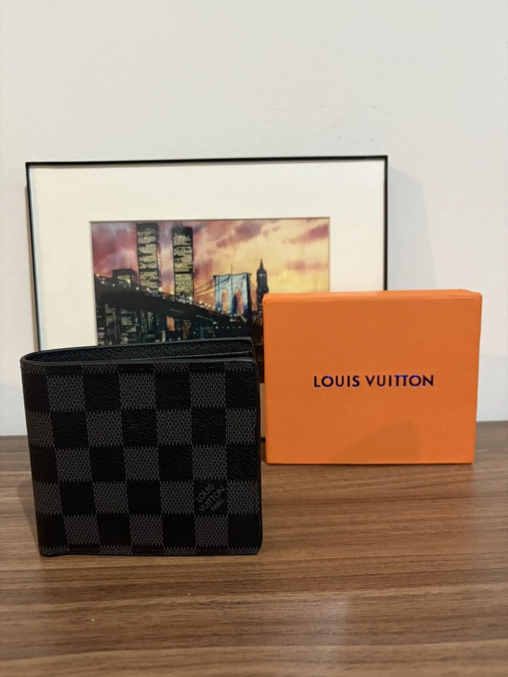 INCREDIBLE LOUIS VUITTON DAMIER GRAPHITE BIFOLD WALLET Checkboard pattern - Image 4 of 4