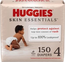 Huggies Size 4 Diapers, Skin Essentials Baby Diapers, Size 4-150 COUNT 0.30 per diaper