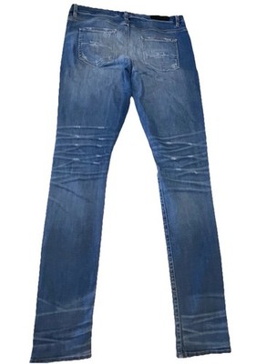 Mike Amiri OG 2016 MX1 Blue Denim Leather Inserts Jeans size 36 | eBay