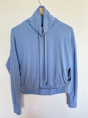 Sweaty Betty Harmonise Luxe Fleece Sweatshirt in Light Blue in XS