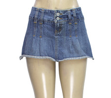 Vintage Abercrombie Fitch Women's Mini Skirt Denim Blue Size 6