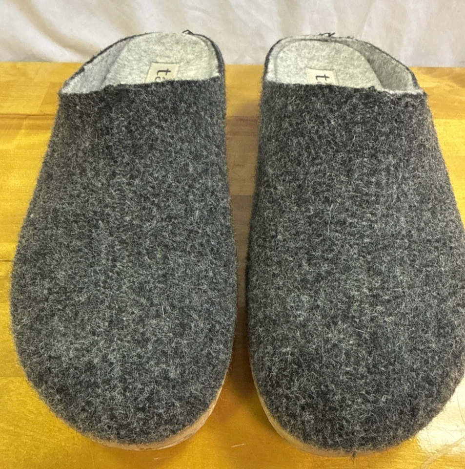 TAOS Clogs Woollery Slide-Mule Wool Black-Gray Clog Cozy Slipper Size 40 GC - Image 4 of 4