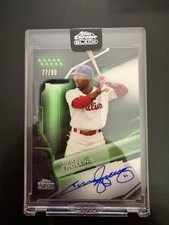Jimmy Rollins Topps Chrome Black Encased Gree...