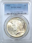 1924 Peace Silver Dollar PCGS MS63 Frosty Toned Just Graded New Holder #R253N