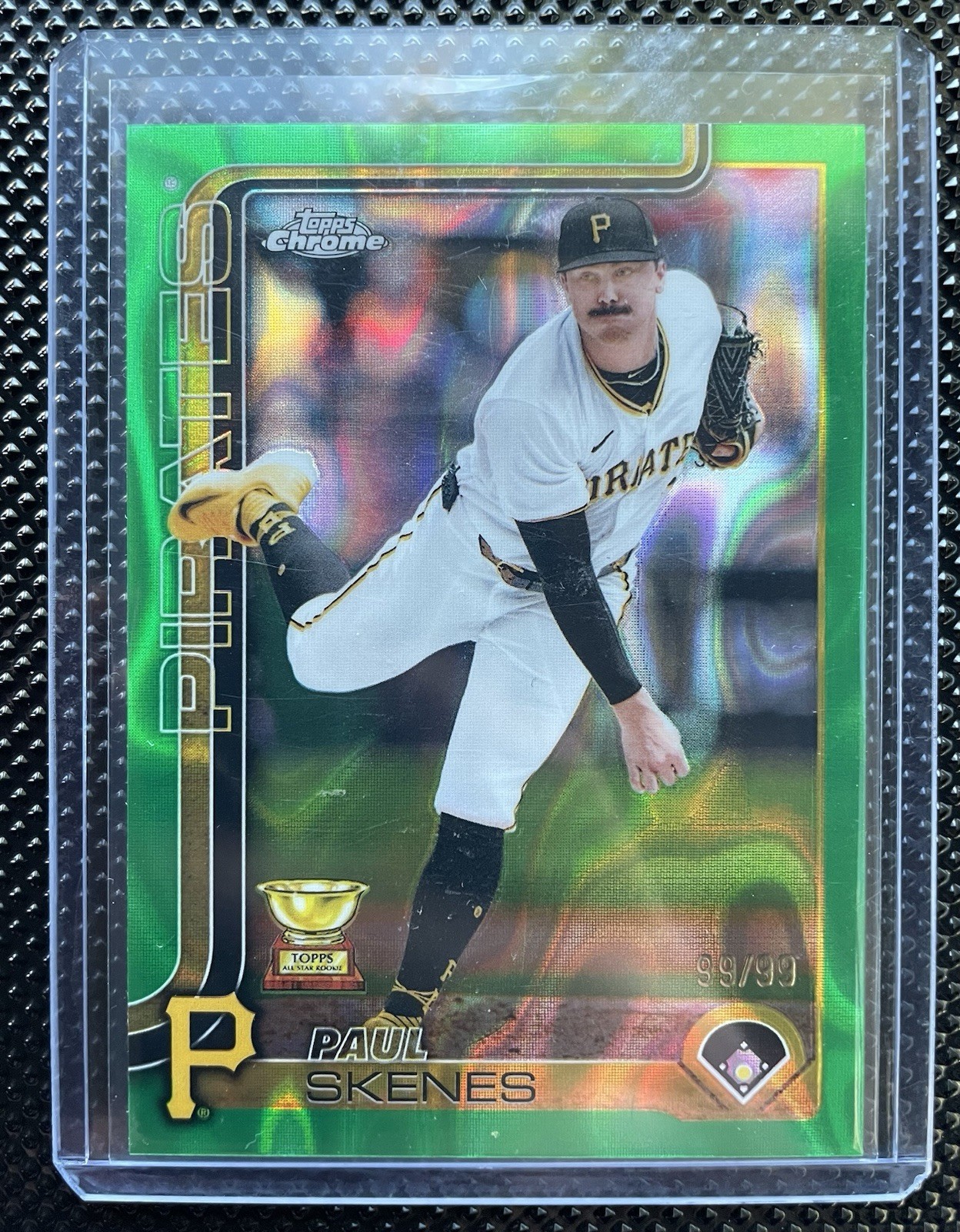 2025 Topps Chrome Paul Skenes #300 Rookie Cup Green Lava 99/99 Bookend!