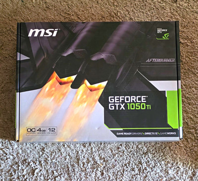 MSI NVIDIA GeForce GTX 1050 Ti 4GB GDDR5 OC VR Ready HDMI DVI-D
