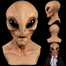 Adult Halloween Party Alien Mask Horror Headwear UFO Latex Cosplay Costume Props