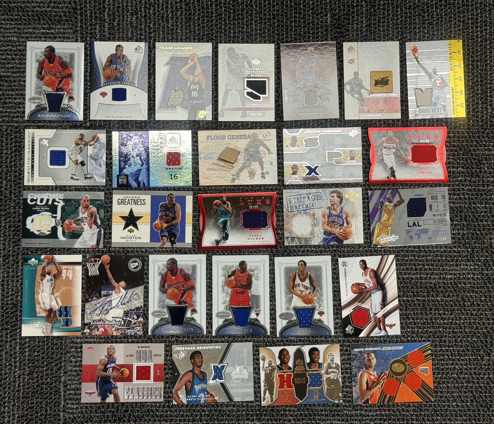 27 Card Game Used Worn Jersey Relic Card NBA Basketball Lot Superstars view 1