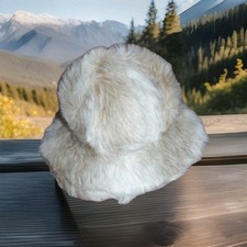 BETMAR NEW YORK FAUX FUR WOMENS CUFFED HAT RICH CAMEL BEIGE VINTAGE WINTER HAT