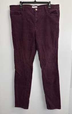 Ann Taylor LOFT Pants Womens 16/33 Burgundy Corduroy High Rise Skinny Leg Casual