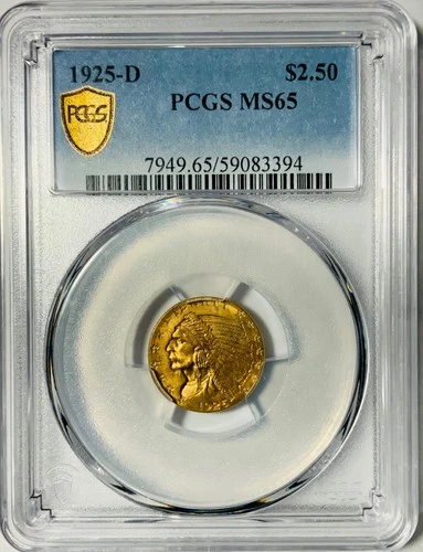 1925-D $2.50 Indian Head PCGS MS65