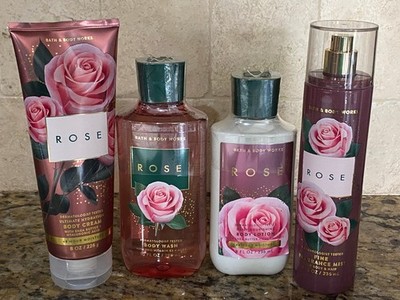4piece Set  Bath & Body Works  ROSE Body Cream, Lotion, FragranceMist, Body Wash