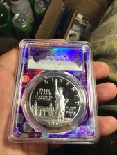 1986 -s statue of liberty silver dollar,,pr69dcam