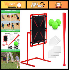 Backyard Baseball Set - Bat, 3 Balls, Strike Zone & Throw Down Bases for Fun Pla