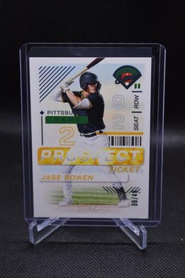 Jase Bowen /49 2024 Panini Prospect Edition Aqua Foil Pittsburgh Pirates #7