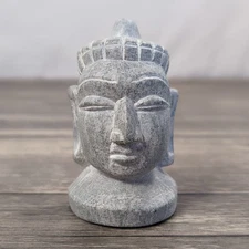 Stone Head Statue Sculpture Home Decor Zen Religious Spiritual 3.5" Tall Rare