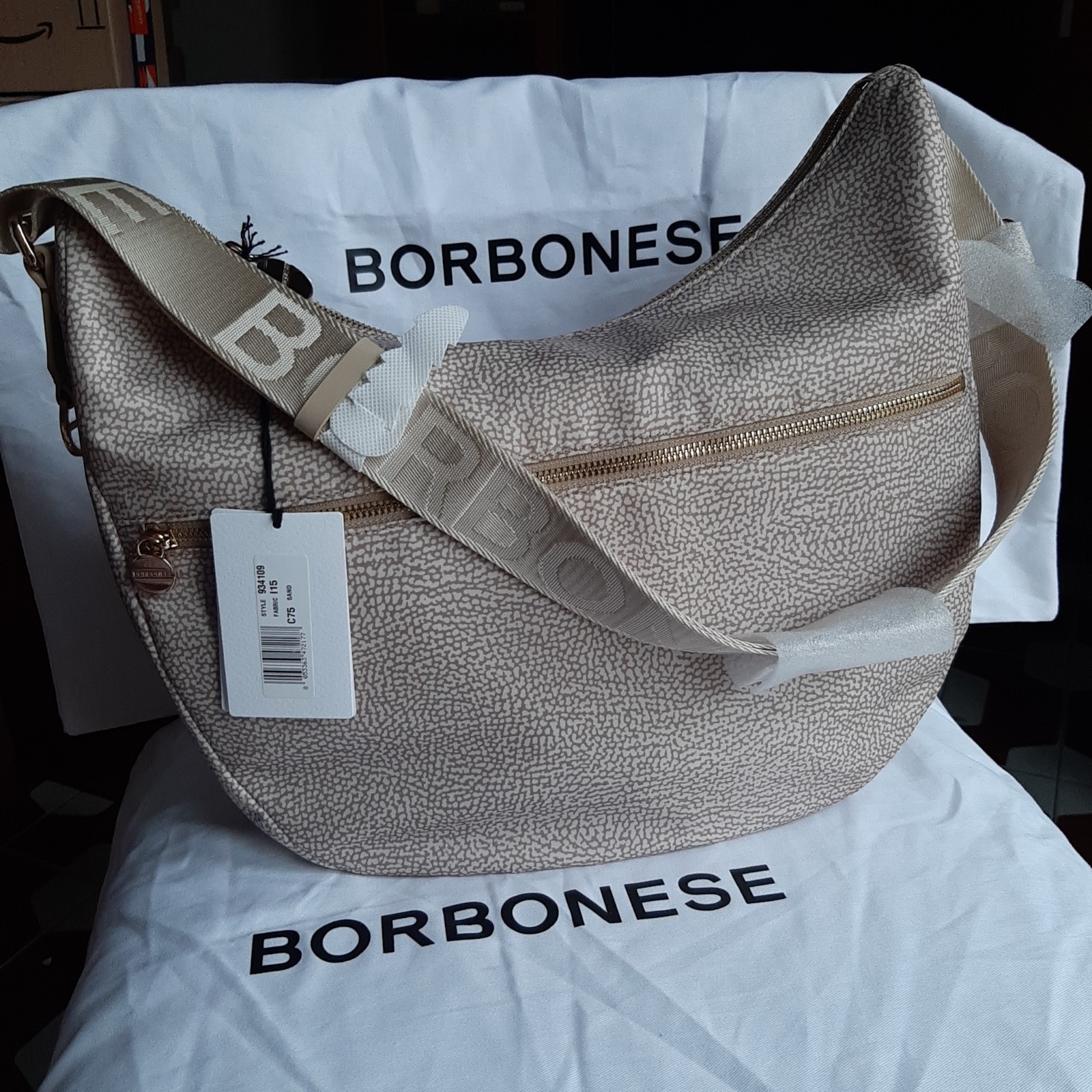 BORBONESE - Borsa Luna Color Sabbia