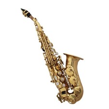 Curved Soprano Saxophone Golden Plated Saxophone with Bent Neck Brass
