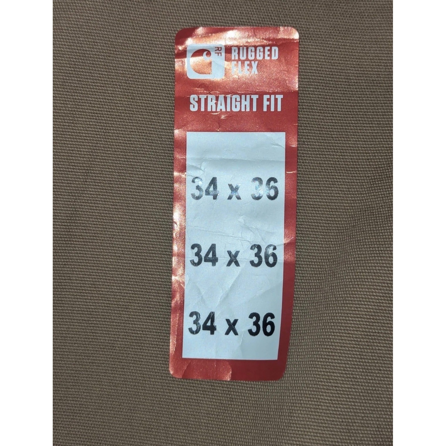 Carhartt Rugged Flex Straight Fit Canvas Work Pants Khaki BN2821-M 34x36 NWT image 4