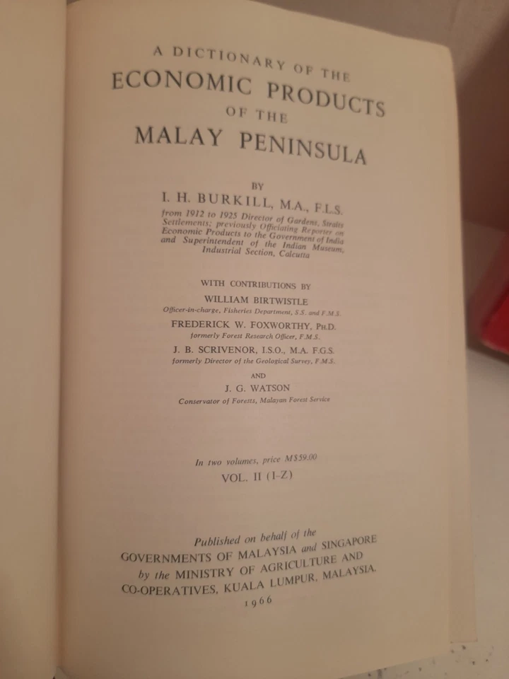 I. H. Burkill. Dictionary Of The Economic Products Of The Malay Peninsula. 1966 - Image 4 of 4