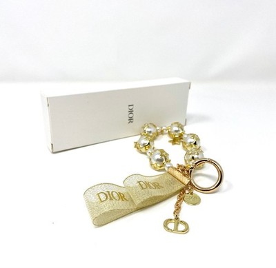 Dior Beauty Perle Schlüsselanhänger Charm goldfarben Band Stern (VIP Geschenk) mit Box