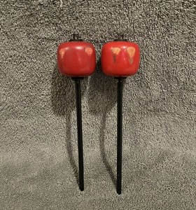 Danmar Wood Bass Drum Beater Pair - Red
