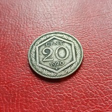 Moneta In Cupronichel Non Comune 20 Cent Esagono 1920 Roma  Lotto 2076